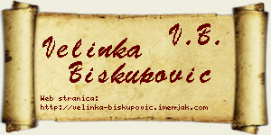 Velinka Biskupović vizit kartica